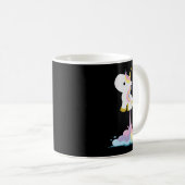 Unicorn Rocket Rainbow Clouds Kaffeetasse (VorderseiteRechts)