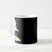 Unicorn Rocket Rainbow Clouds Kaffeetasse (Vorderseite Links)