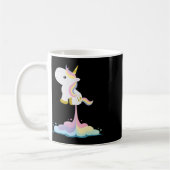 Unicorn Rocket Rainbow Clouds Kaffeetasse (Links)