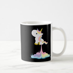 Unicorn Rocket Rainbow Clouds Kaffeetasse