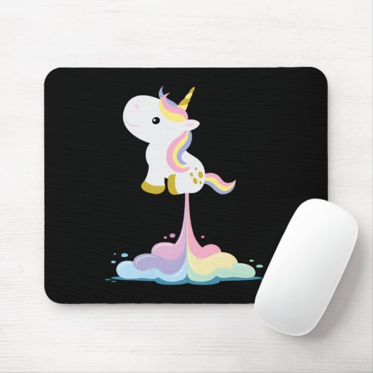 Unicorn Rocket Rainbow Clouds Mousepad (Mit Mouse)