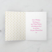 Unicorn Rosa Blume Weihnachten Personalisierter Na (Innenseite)