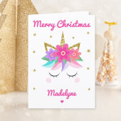 Unicorn Rosa Blume Weihnachten Personalisierter Na