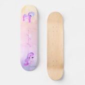 Unicorn rosa Glitzer moderne Regenbogenholografie Skateboard (Vorderseite)