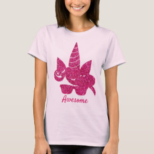 Unicorn Rosa Glitzer Niedlich Girly Kids T-Shirt