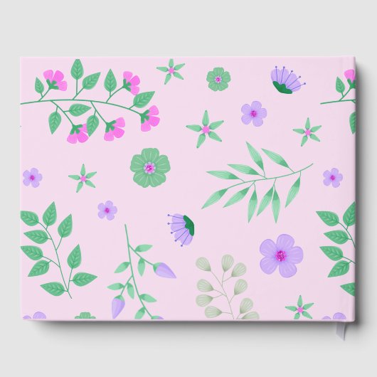 Unicorn Rosa Glitzer Personalisiert Baby Dusche Gästebuch (Rückseite)