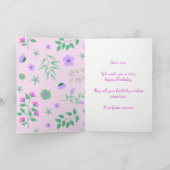 Unicorn Rosa Glitzer Personalisiert Happy Birthday Karte (Innenseite)