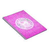 Unicorn Rosa Glitzer Personalisierter Name Notizblock (Rechte Seite)