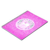 Unicorn Rosa Glitzer Personalisierter Name Notizblock (Linke Seite)