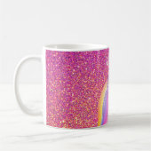Unicorn Rosa Glitzer Sparkle Magisches Personalisi Kaffeetasse (Links)