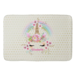 Unicorn Rosa Gold Glitzer Aussehen Benannte Girls  Badematte