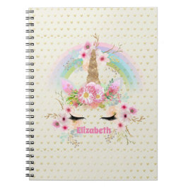 Unicorn Rosa Gold Glitzer Aussehen Benannte Girls  Notizblock