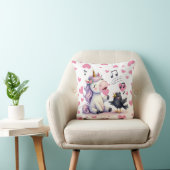 Unicorn Rosa Herz Kissen (Stuhl )
