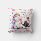 Unicorn Rosa Herz Kissen (Vorderseite)