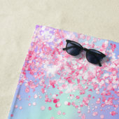 Unicorn Rosa lila Glitzer Strandtuch (Beispiel)