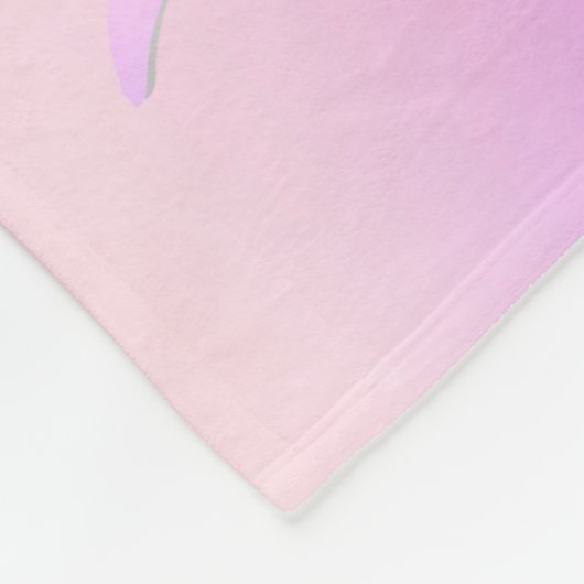 Unicorn-Rosa-lila Namensschrift Fleecedecke (Ecke)