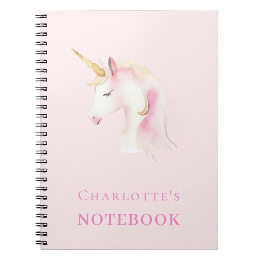 Unicorn-Rosa-Mädchen Notizblock (Vorderseite)