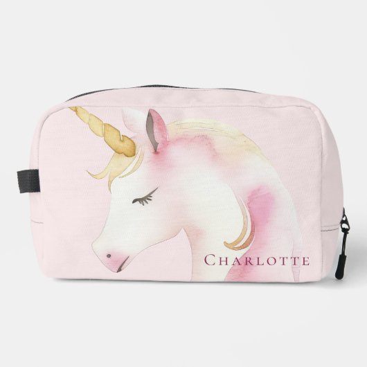 Unicorn-Rosa-Mädchen Waschbeutel (Vorderseite)