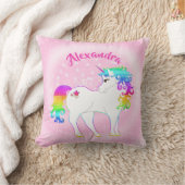 Unicorn Rosa Niedlich Stars Custom Girl Kinderzimm Kissen (Decke)