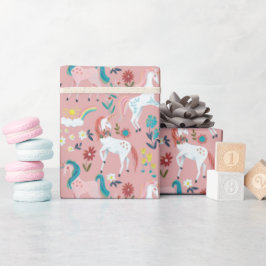 Unicorn rosa niedliche magische Mädchen zum ersten Geschenkpapier