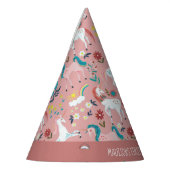 Unicorn rosa niedliche magische Mädchen zum ersten Partyhütchen (Links)