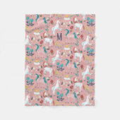 Unicorn-rosa Regenbogenmädchen in Großformat Fleecedecke (Vorderseite)