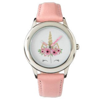 Unicorn rosa, rosa, rostfrei armbanduhr