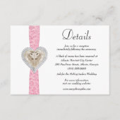 Unicorn Rosa Spitzen Hochzeitdetails Begleitkarte (Vorderseite)