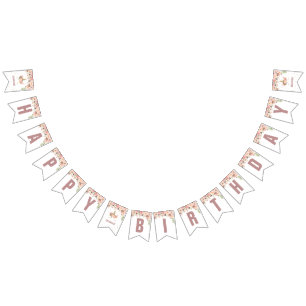 Unicorn-Rosa und Goldgeburtstags-Party-Fahne Wimpelkette