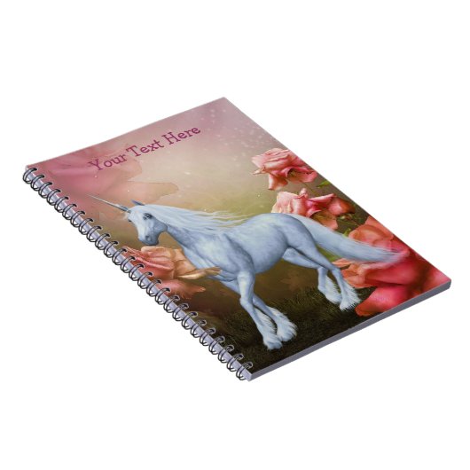 Unicorn Roses Fantasy Horse Notebook Notizblock (Rechte Seite)