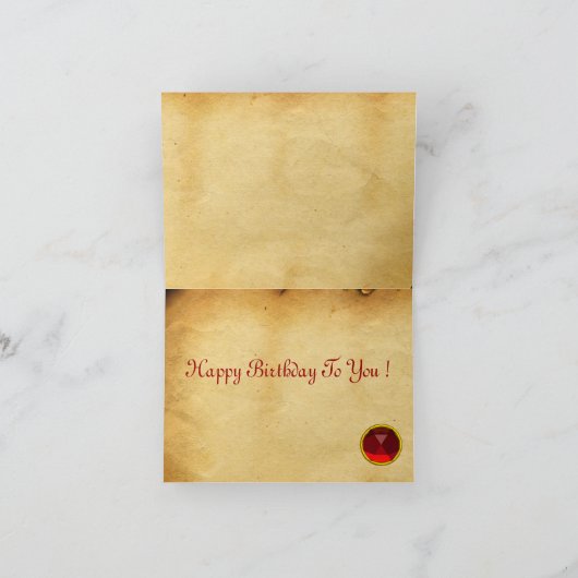 UNICORN Ruby, Happy Birthday Karte (Innenseite)