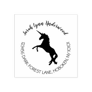 Unicorn-Rücksendeadresse-Briefmarke Gummistempel