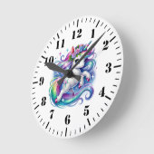 Unicorn  runde wanduhr (Winkel)