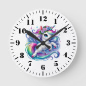 Unicorn  runde wanduhr (Vorderseite)