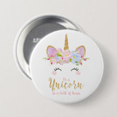 Unicorn-rundes Abzeichen-Inspirational Button (Vorne & Hinten)