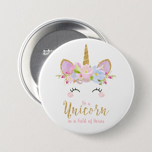 Unicorn-rundes Abzeichen-Inspirational Button (Vorne & Hinten)