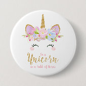 Unicorn-rundes Abzeichen-Inspirational Button (Vorderseite)