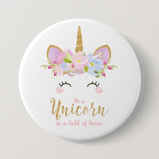 Unicorn-rundes Abzeichen-Inspirational Button (Vorderseite)