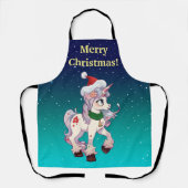 Unicorn Santa Cartoon Schürze (Vorderseite)