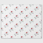 Unicorn Santa White Hintergrund Wrapping Paper Geschenkpapier (Flach)