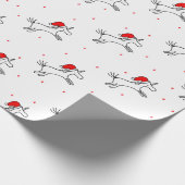Unicorn Santa White Hintergrund Wrapping Paper Geschenkpapier (Ecke)