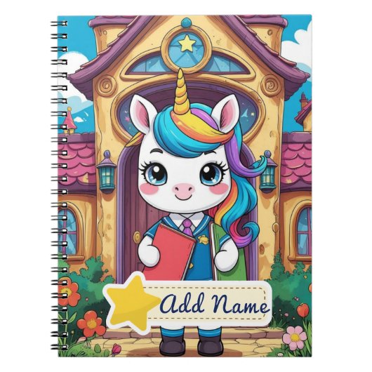 Unicorn School Notebook - farbenfrohe Gestaltung Notizblock (Vorderseite)