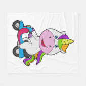 Unicorn Scooter Fleecedecke (Vorderseite (Horizontal))