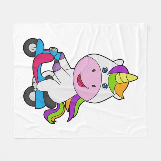 Unicorn Scooter Fleecedecke (Vorderseite (Horizontal))
