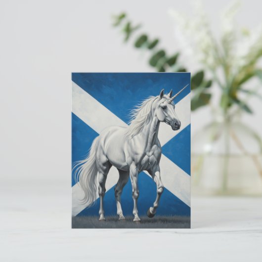 Unicorn Scotland Flag Postkarte (Stehend Vorderseite)