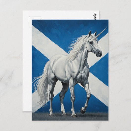 Unicorn Scotland Flag Postkarte (Vorne/Hinten)