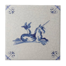 Unicorn Sea Creature Delft Blue Repro aus dem 17. 
