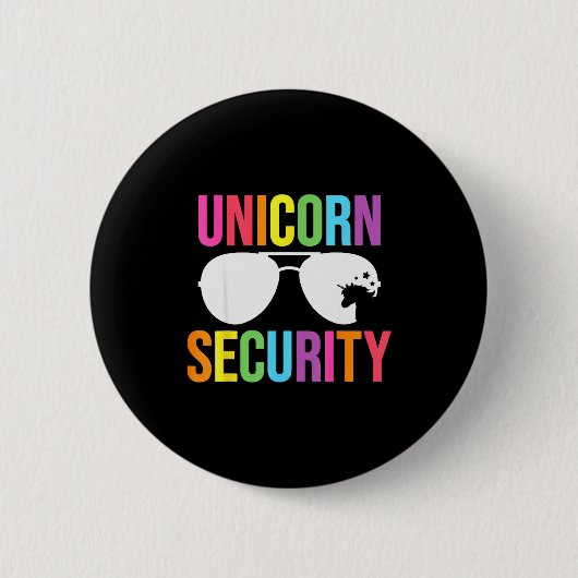 Unicorn Security Birthday Family Halloween Costume Button (Vorderseite)