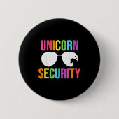 Unicorn Security Birthday Family Halloween Costume Button (Vorderseite)