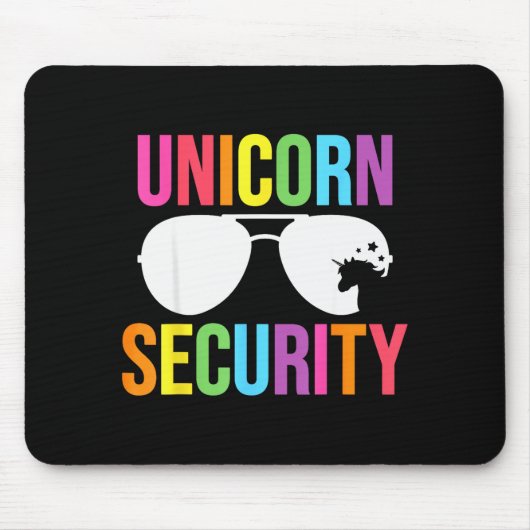 Unicorn Security Birthday Family Halloween Costume Mousepad (Vorne)